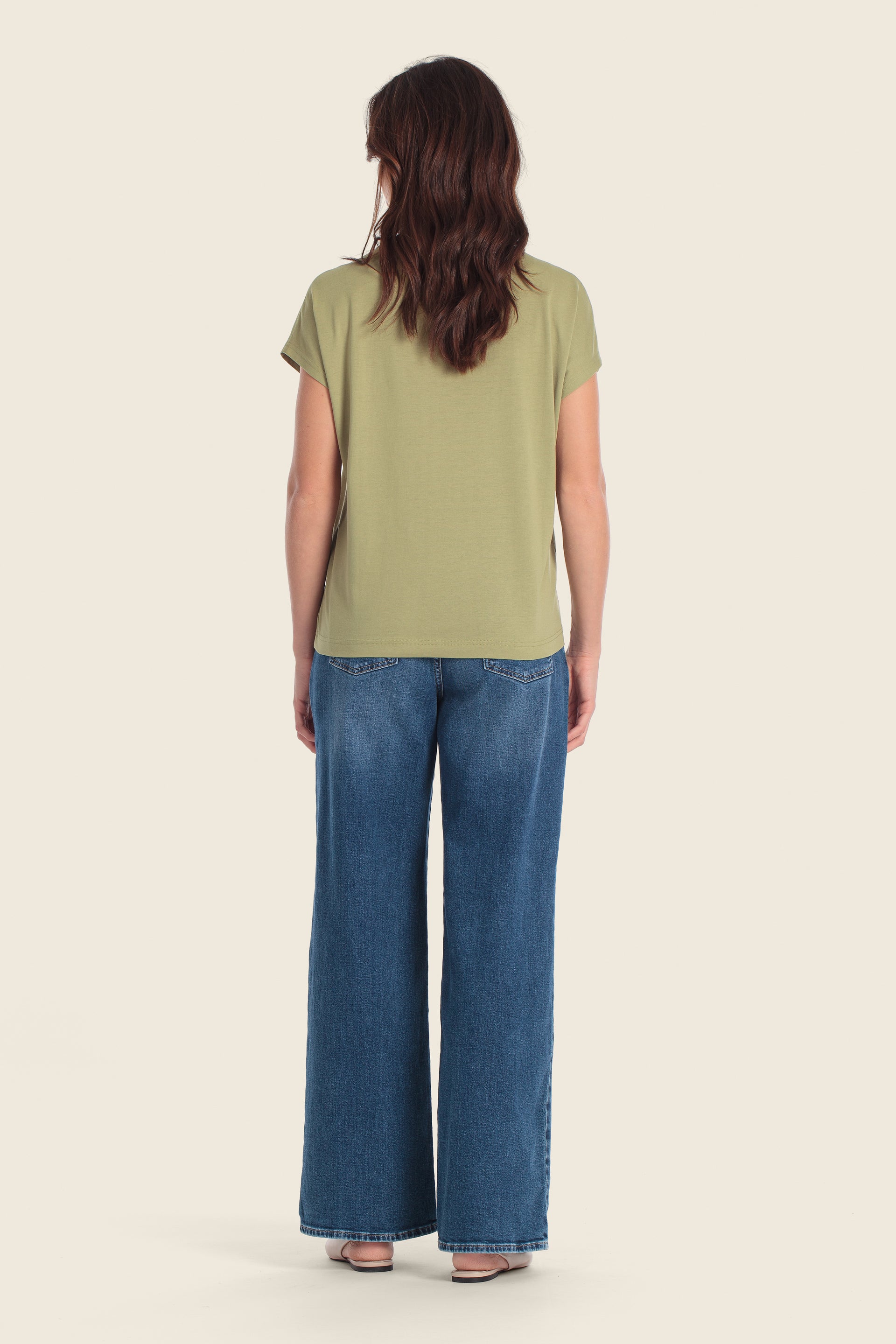 T-Shirt aus Baumwollmischgewebe mit Palmenmuster