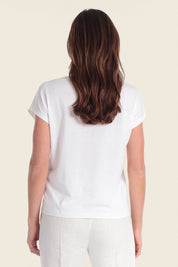 T-Shirt aus Baumwollmischgewebe mit Palmenmuster