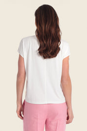 Bedrucktes T-Shirt aus Viskosemischgewebe mit tropischem Design