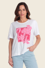 Baumwoll-T-Shirt mit Blumenmuster