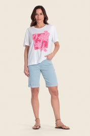 Baumwoll-T-Shirt mit Blumenmuster