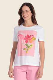 Baumwoll-T-Shirt mit Blumenmuster