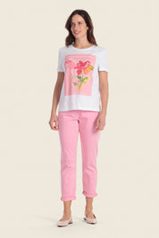 Baumwoll-T-Shirt mit Blumenmuster