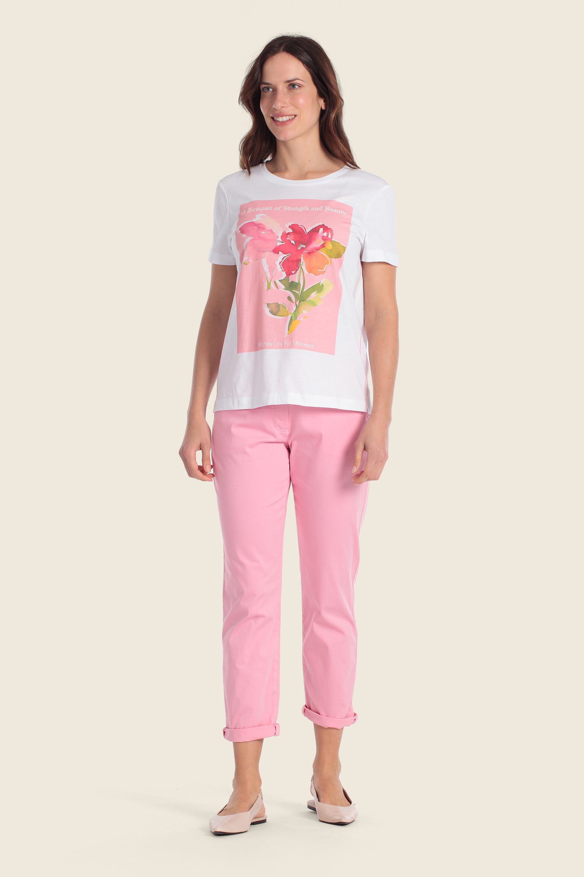 Baumwoll-T-Shirt mit Blumenmuster