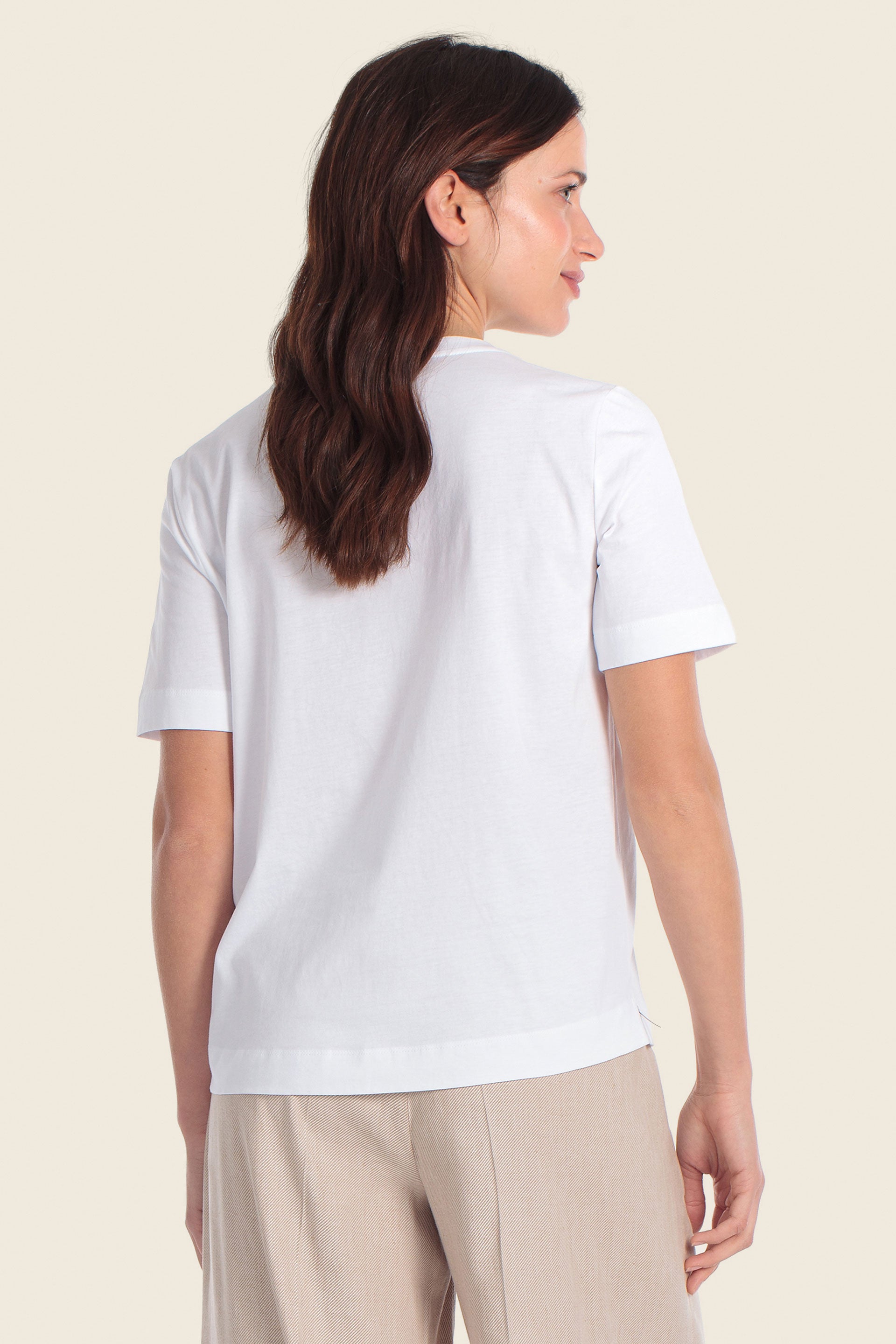 Baumwoll-T-Shirt mit floralem Kunstdruck