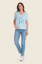 Bedrucktes T-Shirt mit Sommer-Slogan