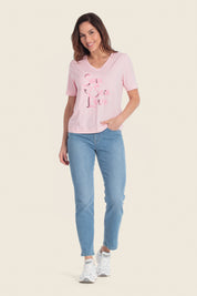 Bedrucktes T-Shirt mit Sommer-Slogan