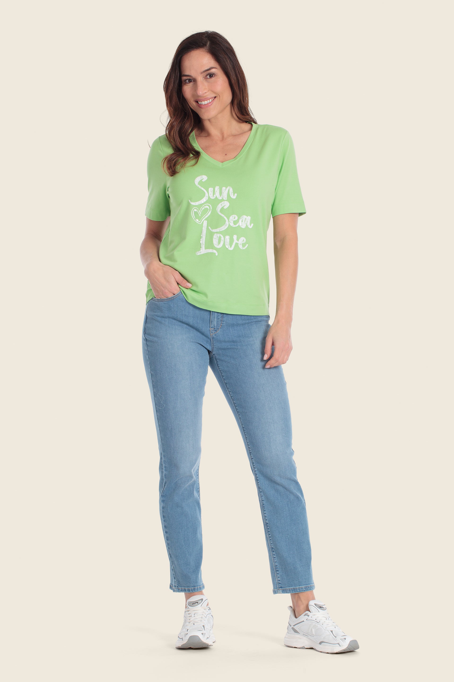 Bedrucktes T-Shirt mit Sommer-Slogan