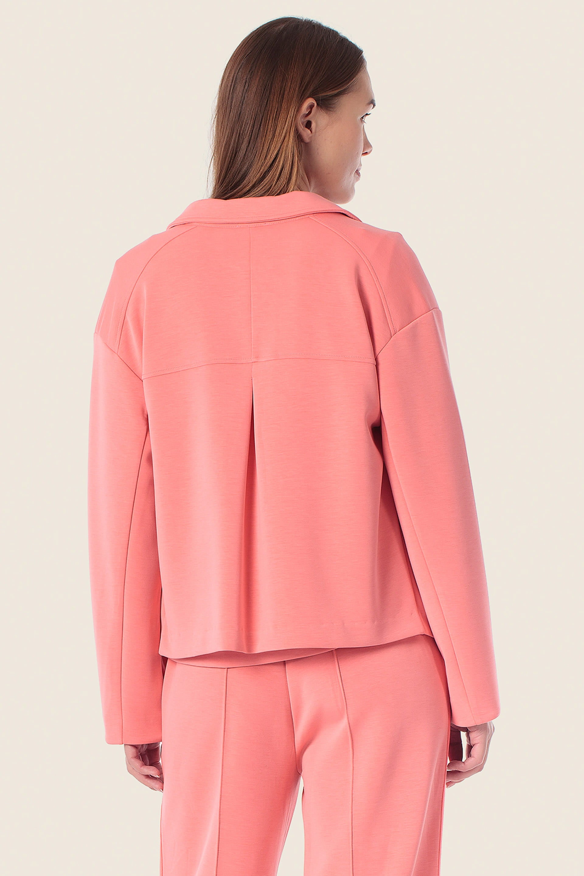 Scuba-Jersey-Jacke mit aufgesetzten Taschen