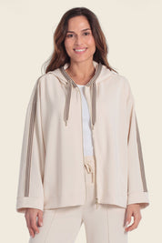 Sportjacke mit Kapuze & Streifen