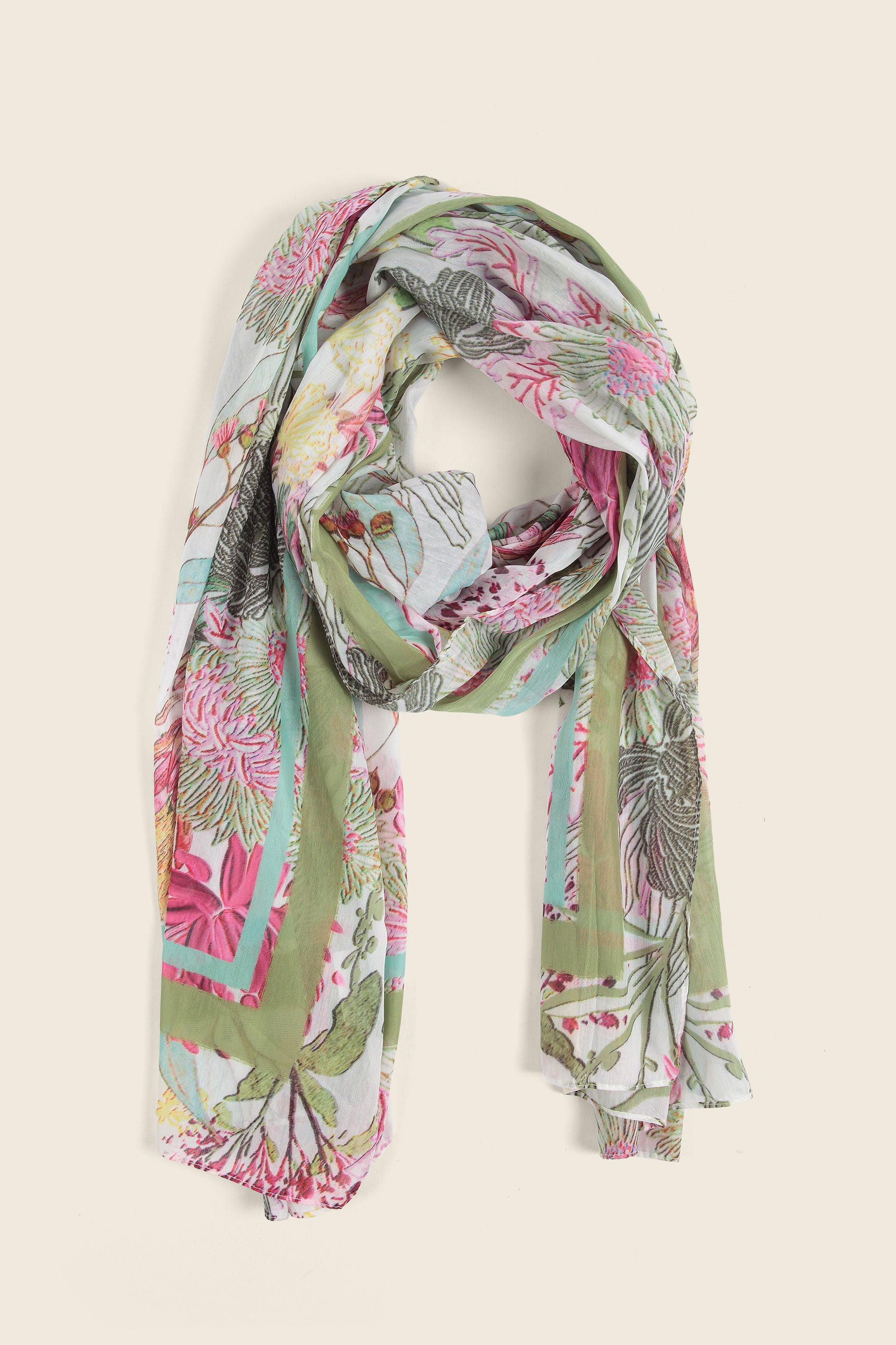 Bedruckte Pashmina mit floralem Tropenmuster