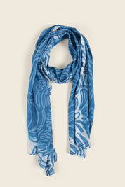 Bedruckter Pashmina-Schal mit kunstvollem Blumenmuster