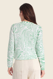 Bedruckte Strickjacke mit kunstvollem Blumenmuster