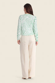 Bedruckte Strickjacke mit kunstvollem Blumenmuster