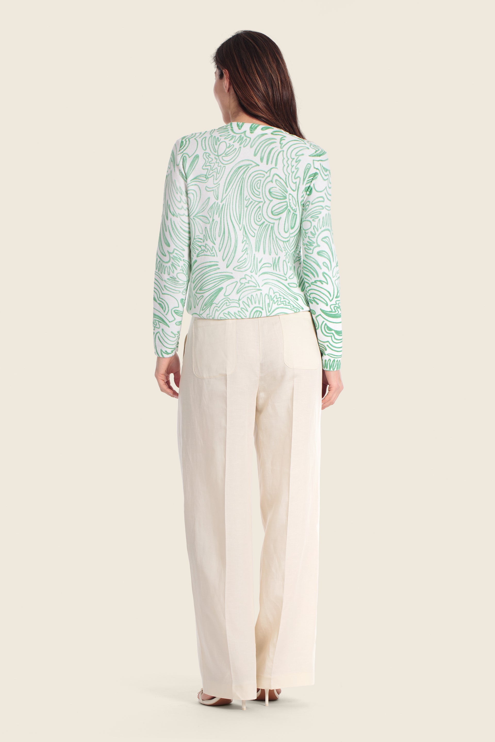 Bedruckte Strickjacke mit kunstvollem Blumenmuster