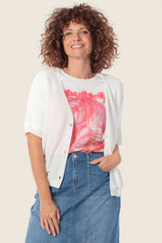 Ärmellose Strickjacke aus Tencel