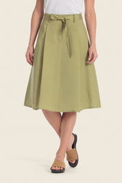 Tencel-Leinenrock mit Gürtel