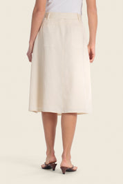 Tencel-Leinenrock mit Gürtel