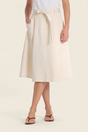 Tencel-Leinenrock mit Gürtel