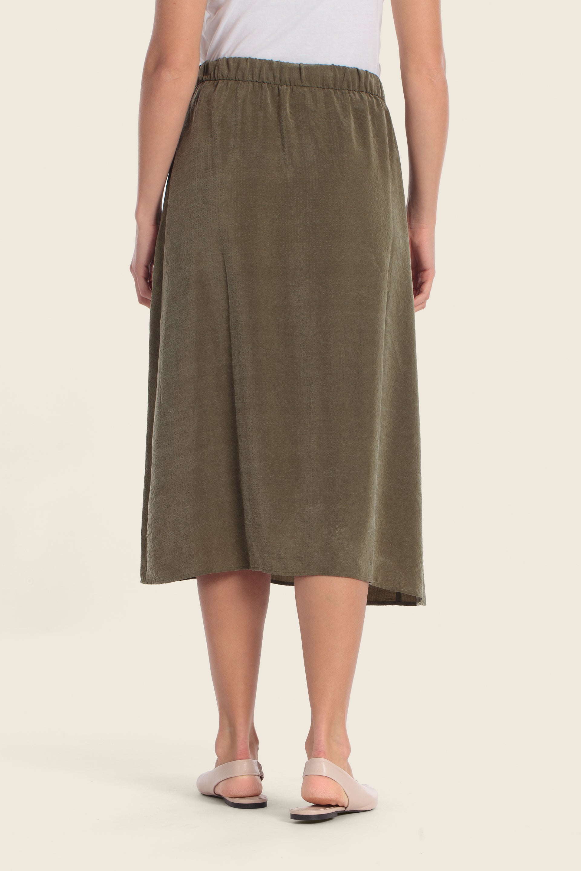 Maxirock aus Tencel™-Mischgewebe mit verstellbarem Bund