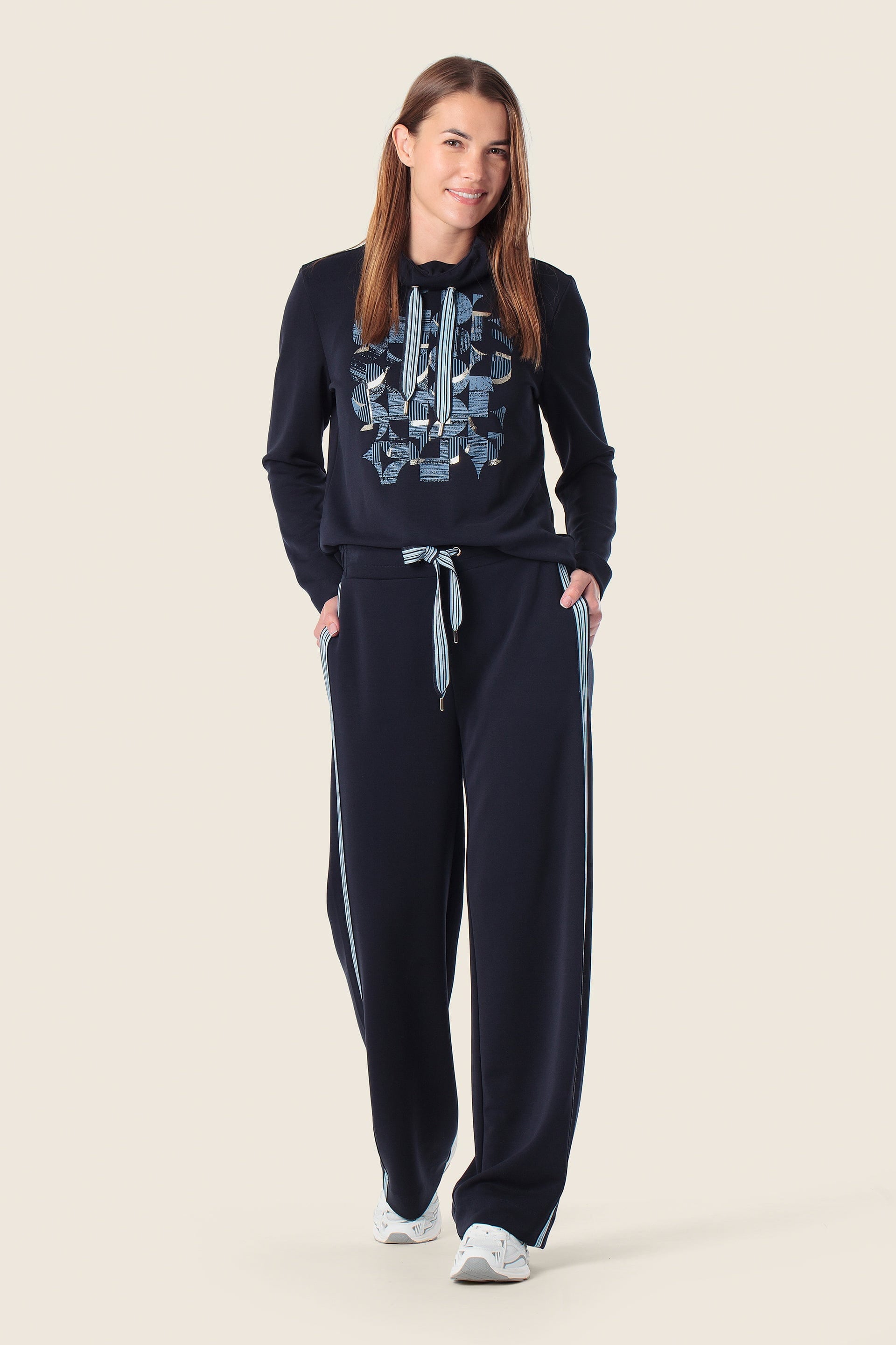 Hoodie Grafik Print mit Kapuze