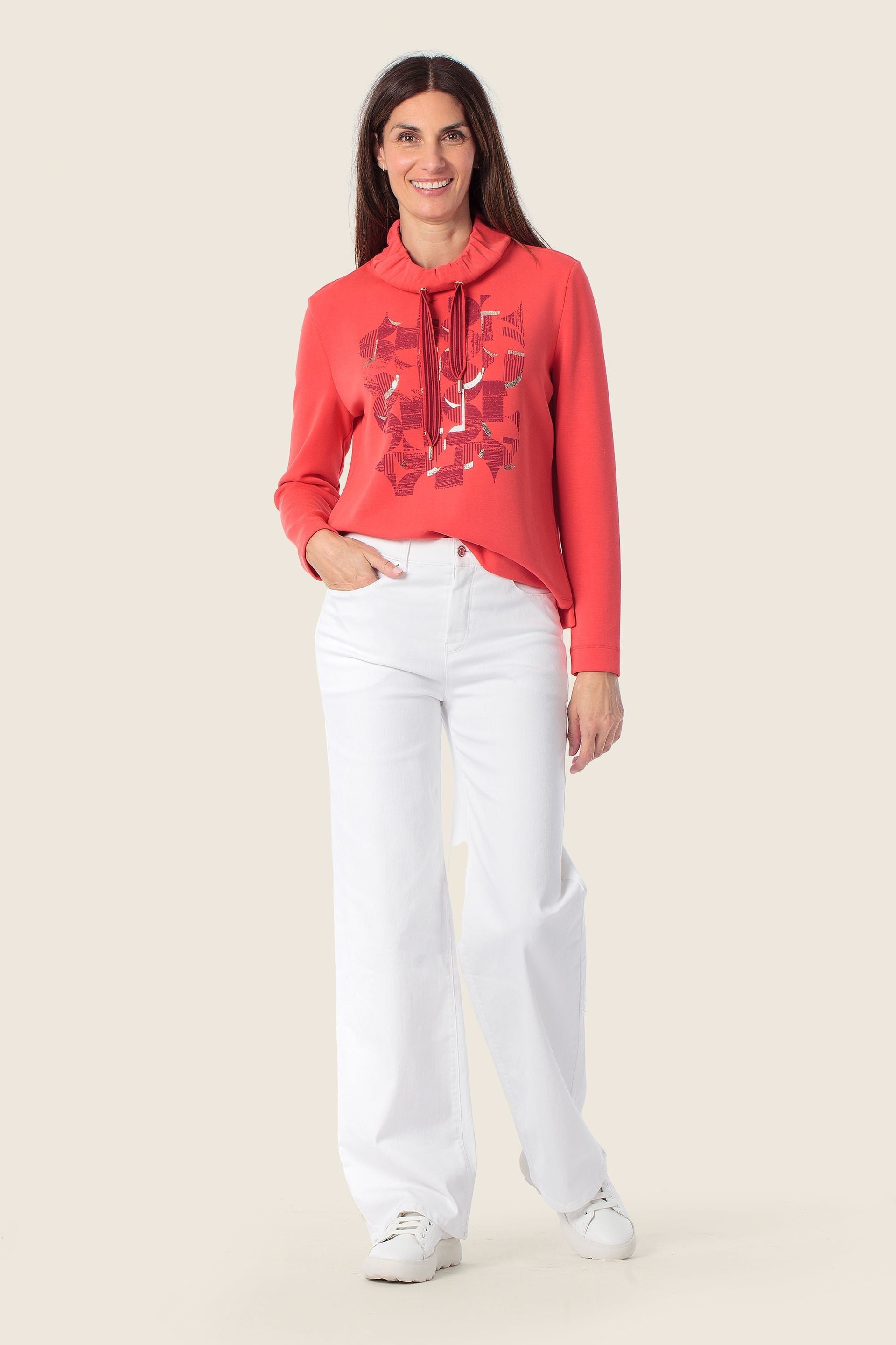 Hoodie Grafik Print mit Kapuze