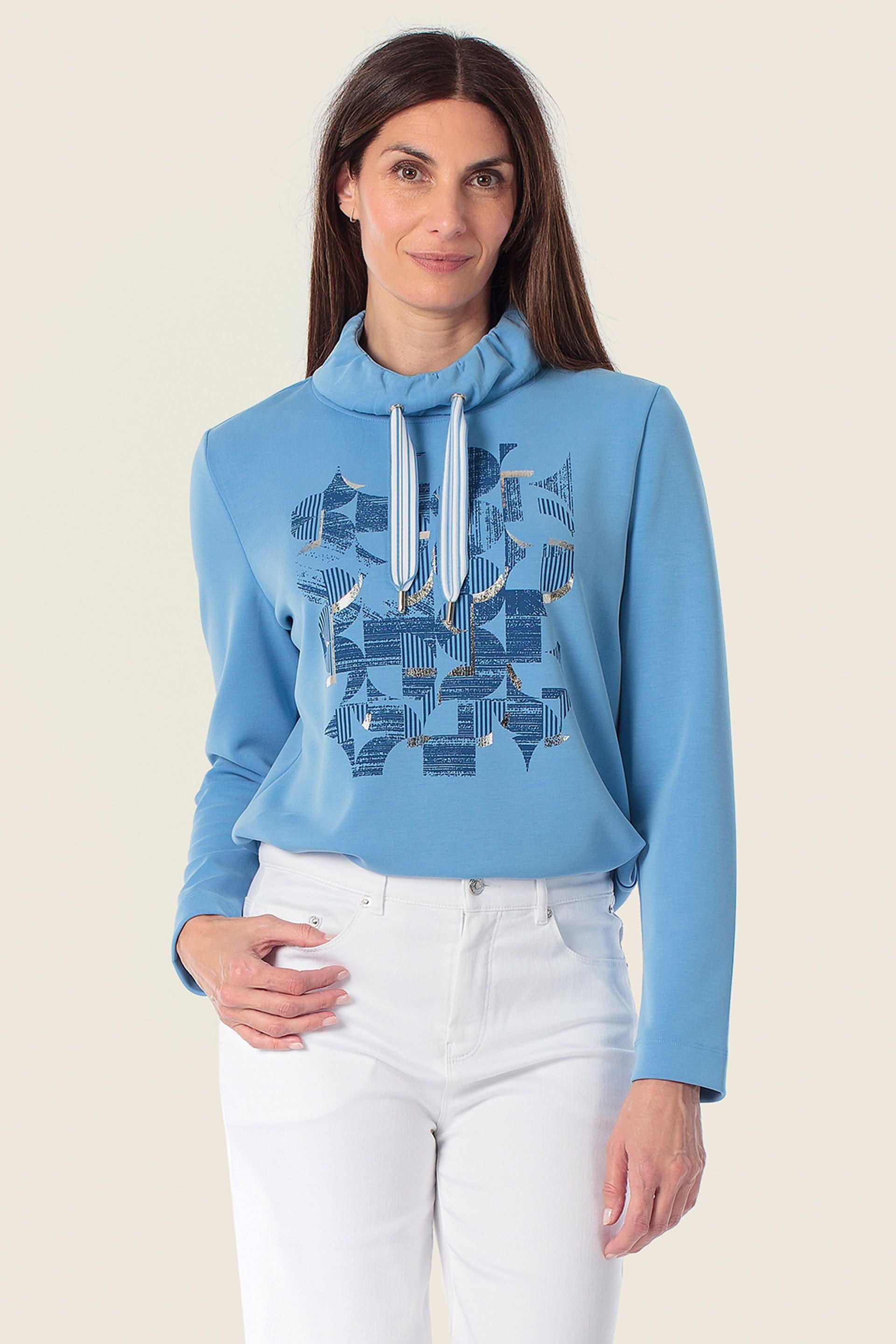 Hoodie Grafik Print mit Kapuze