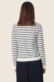 Gestreifter Strickpullover aus Baumwolle