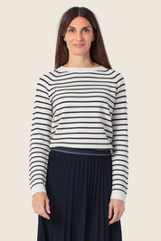 Gestreifter Strickpullover aus Baumwolle