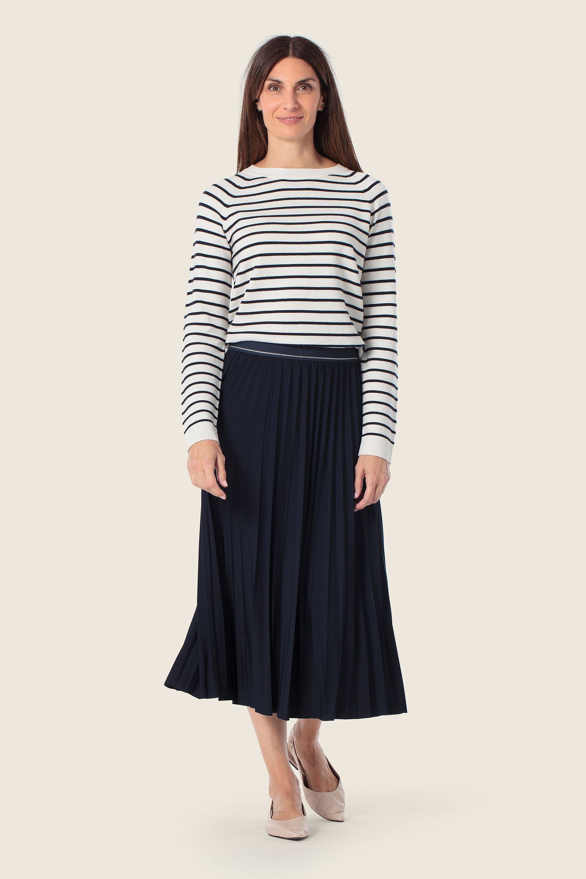 Gestreifter Strickpullover aus Baumwolle