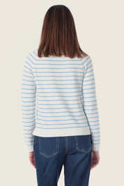 Gestreifter Strickpullover aus Baumwolle