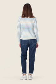 Gestreifter Strickpullover aus Baumwolle