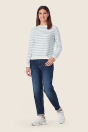 Gestreifter Strickpullover aus Baumwolle