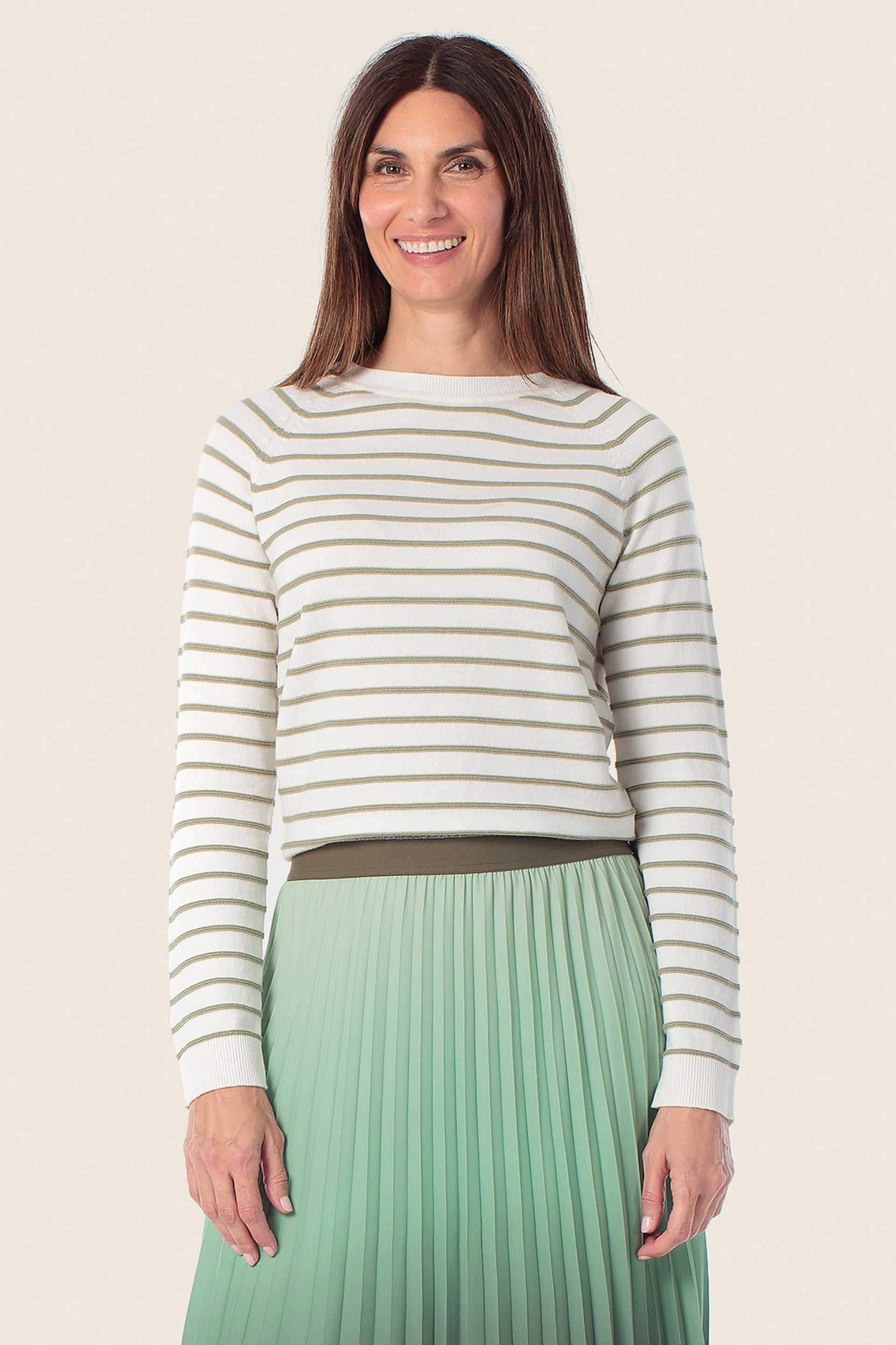 Gestreifter Strickpullover aus Baumwolle