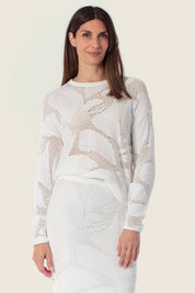 Jacquard-Strickpullover mit Strukturmuster