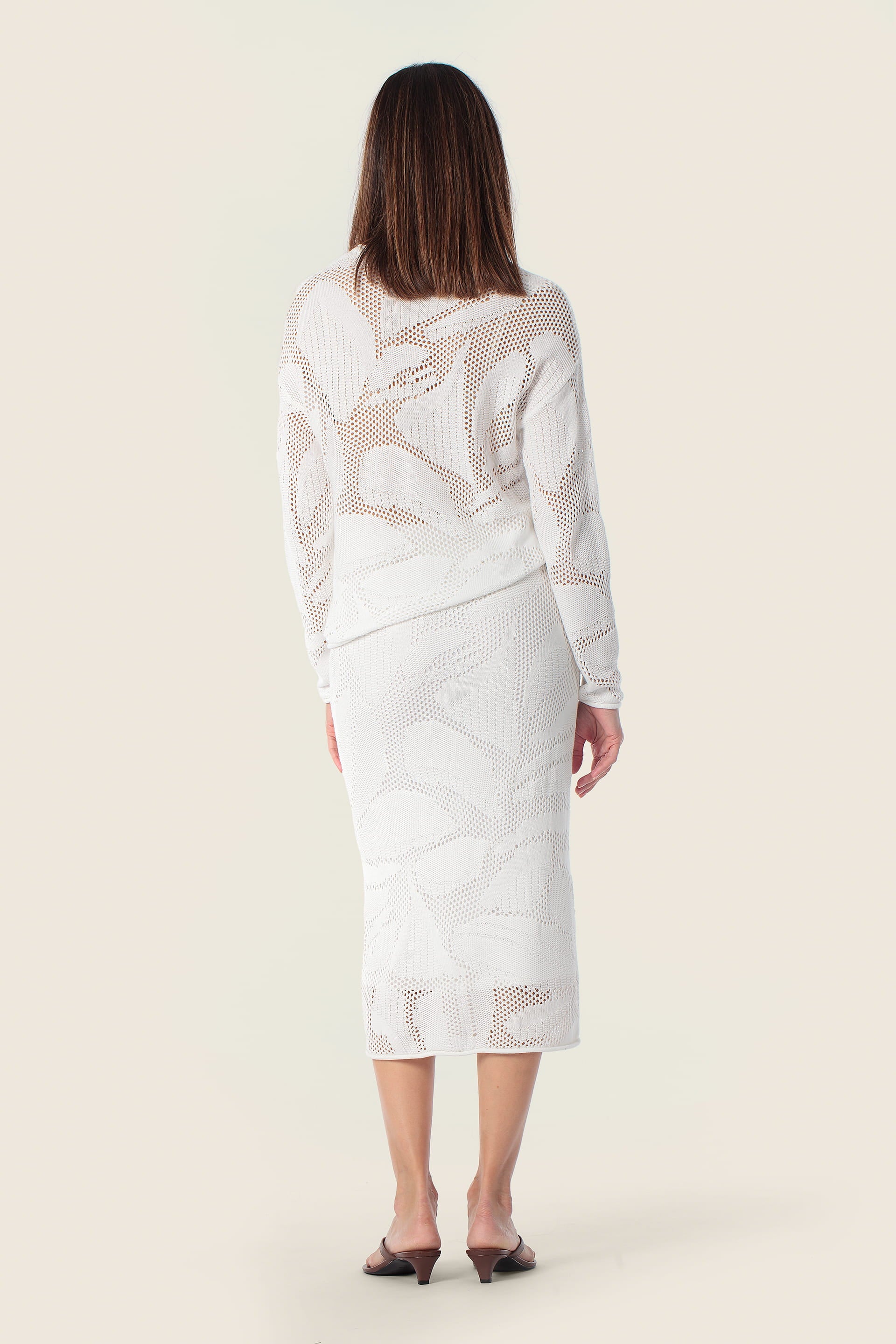 Jacquard-Strickpullover mit Strukturmuster