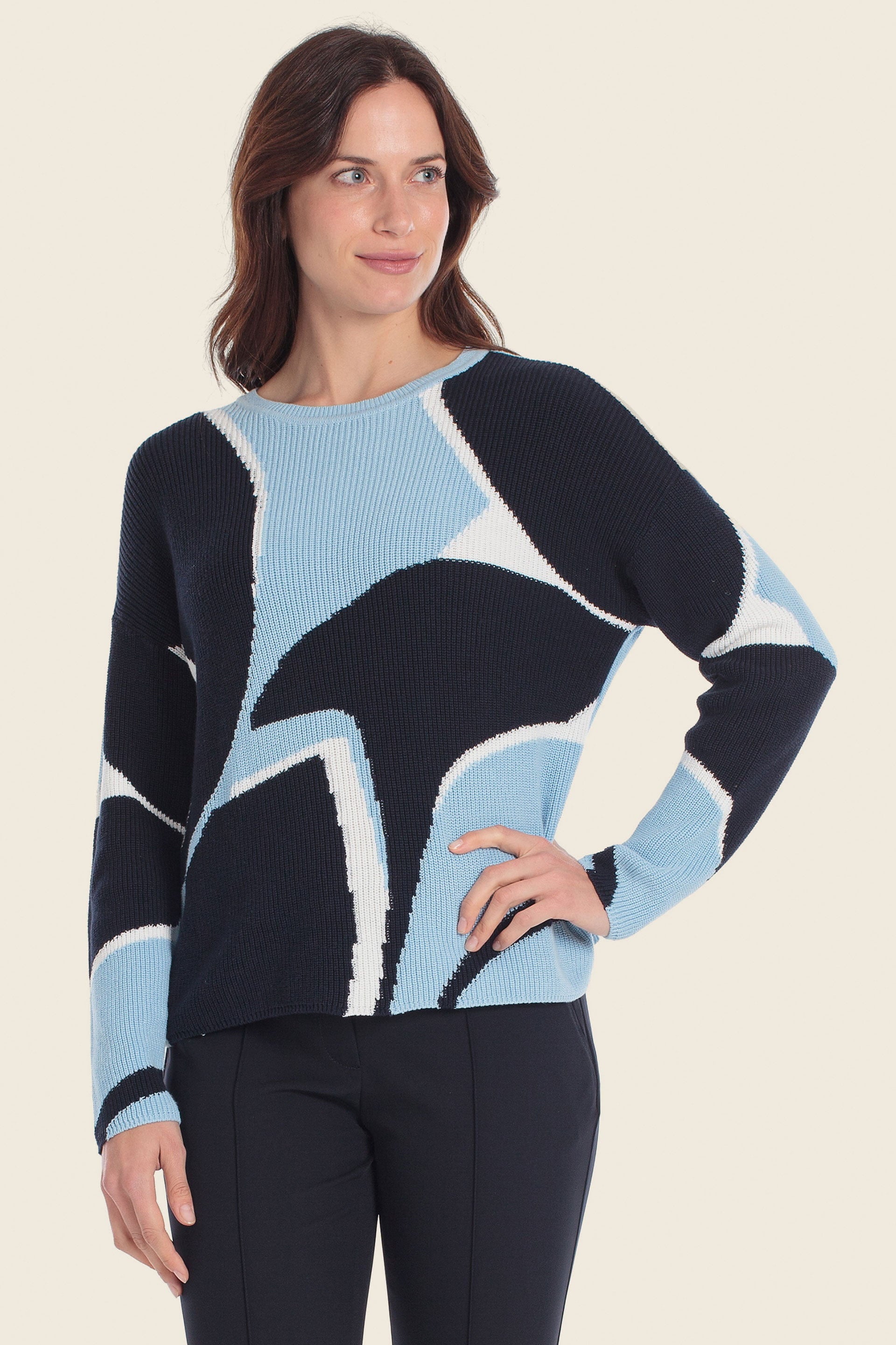 Baumwollpullover Jacquard Strick