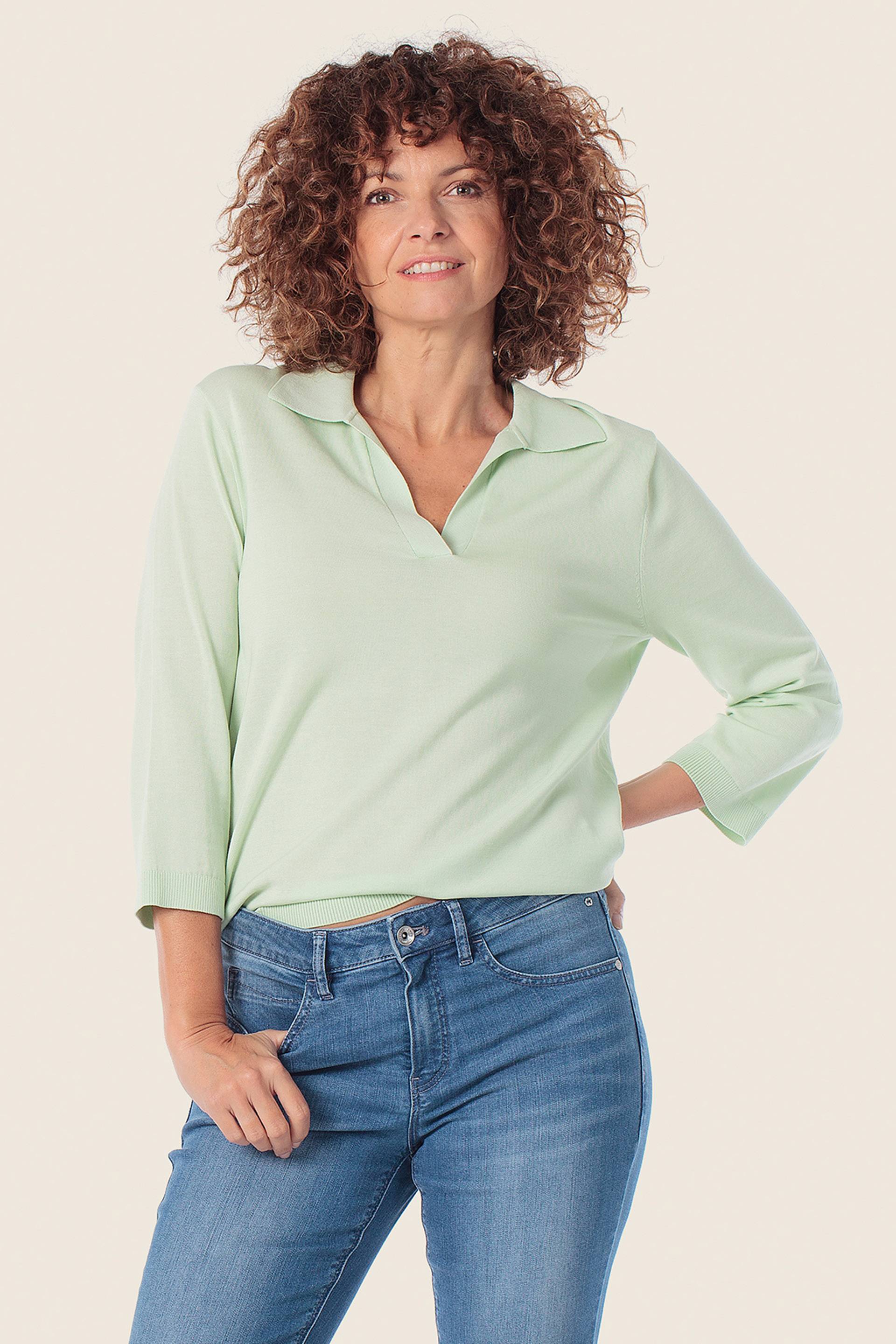 Sweatshirt mit V-Ausschnitt und Kragen von GERRY WEBER