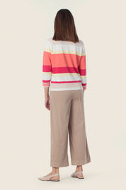 Gestreifter Feinstrickpullover