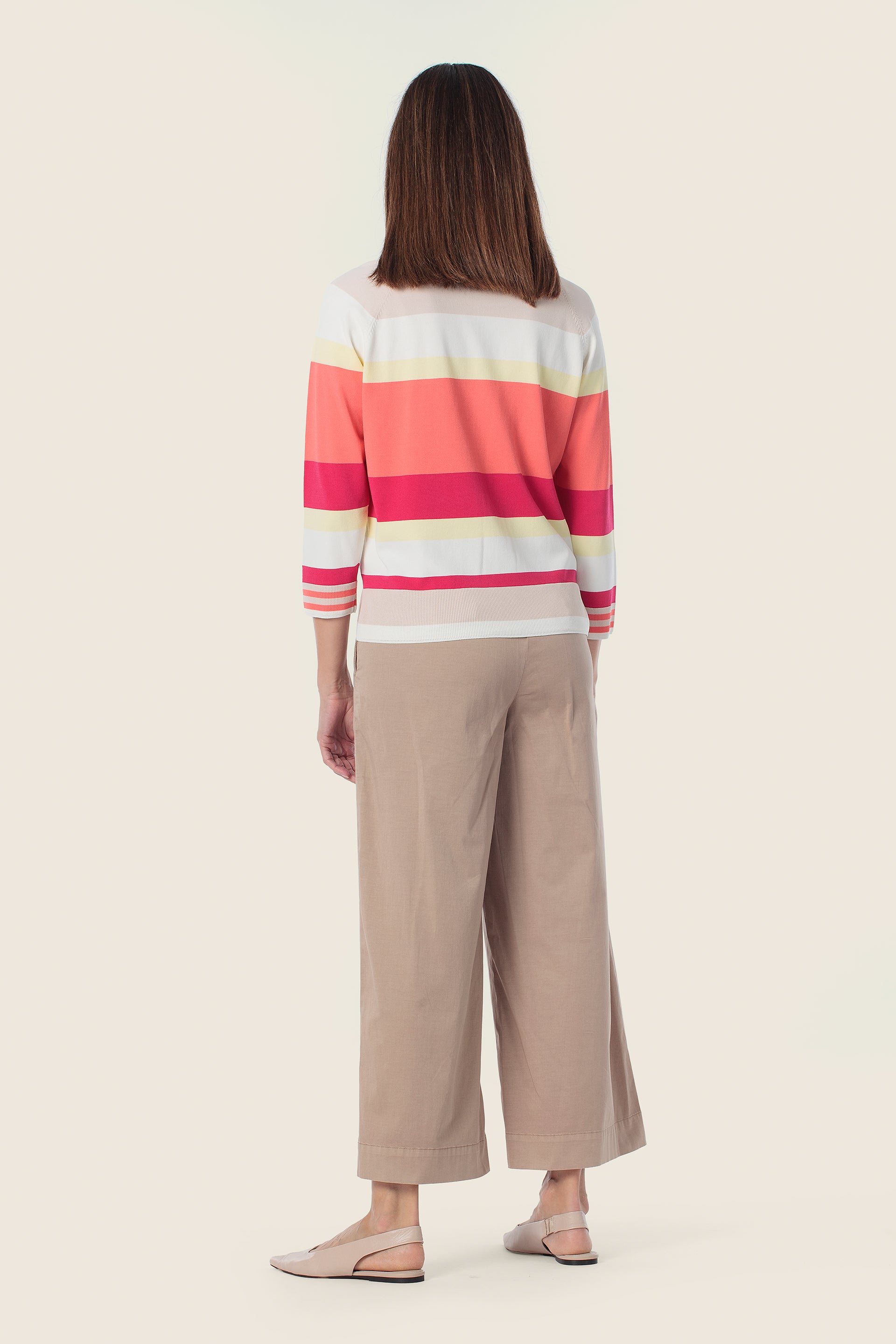 Gestreifter Feinstrickpullover