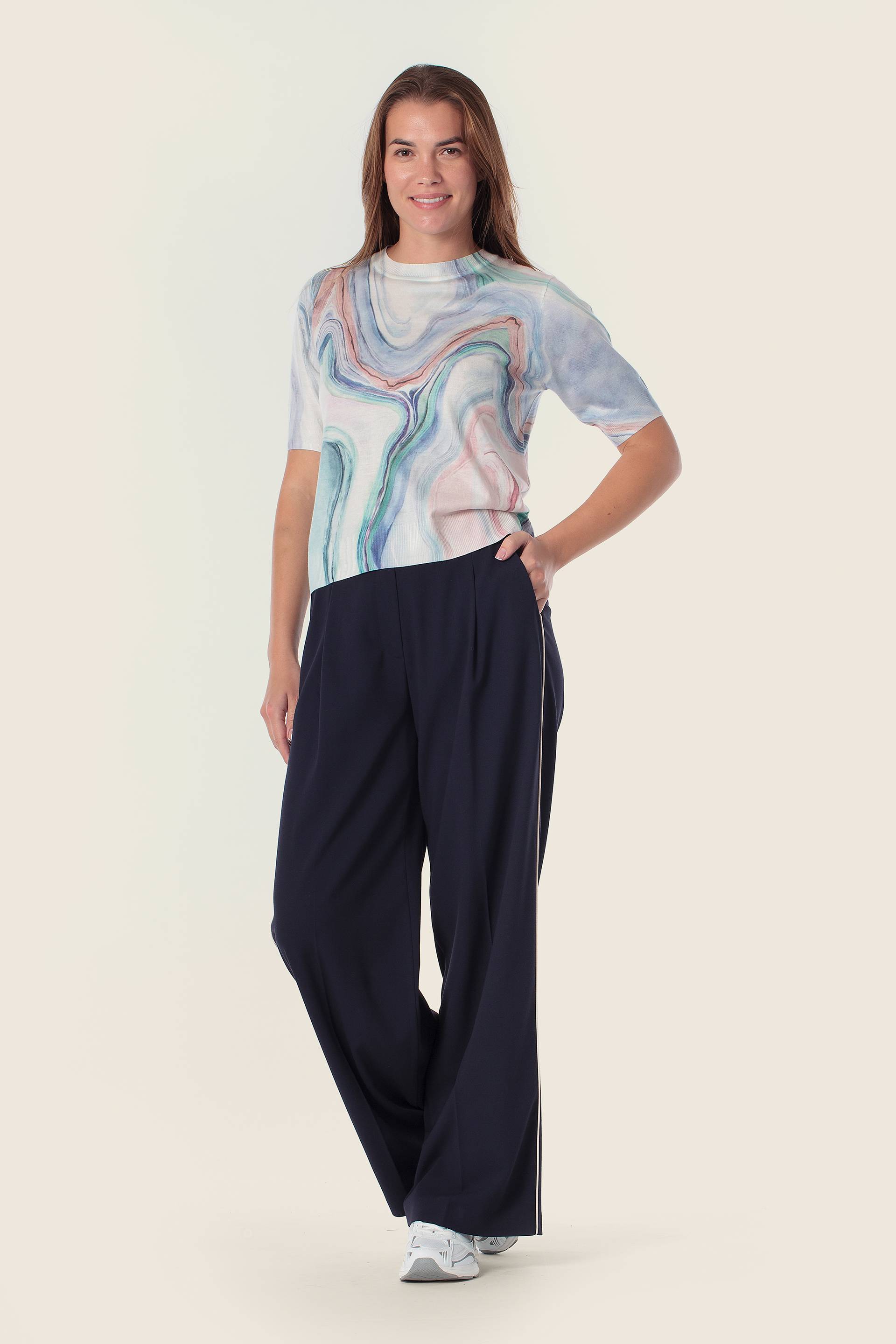 Sweatshirt mit kurzen Ärmeln in Pastellfarben von GERRY WEBER