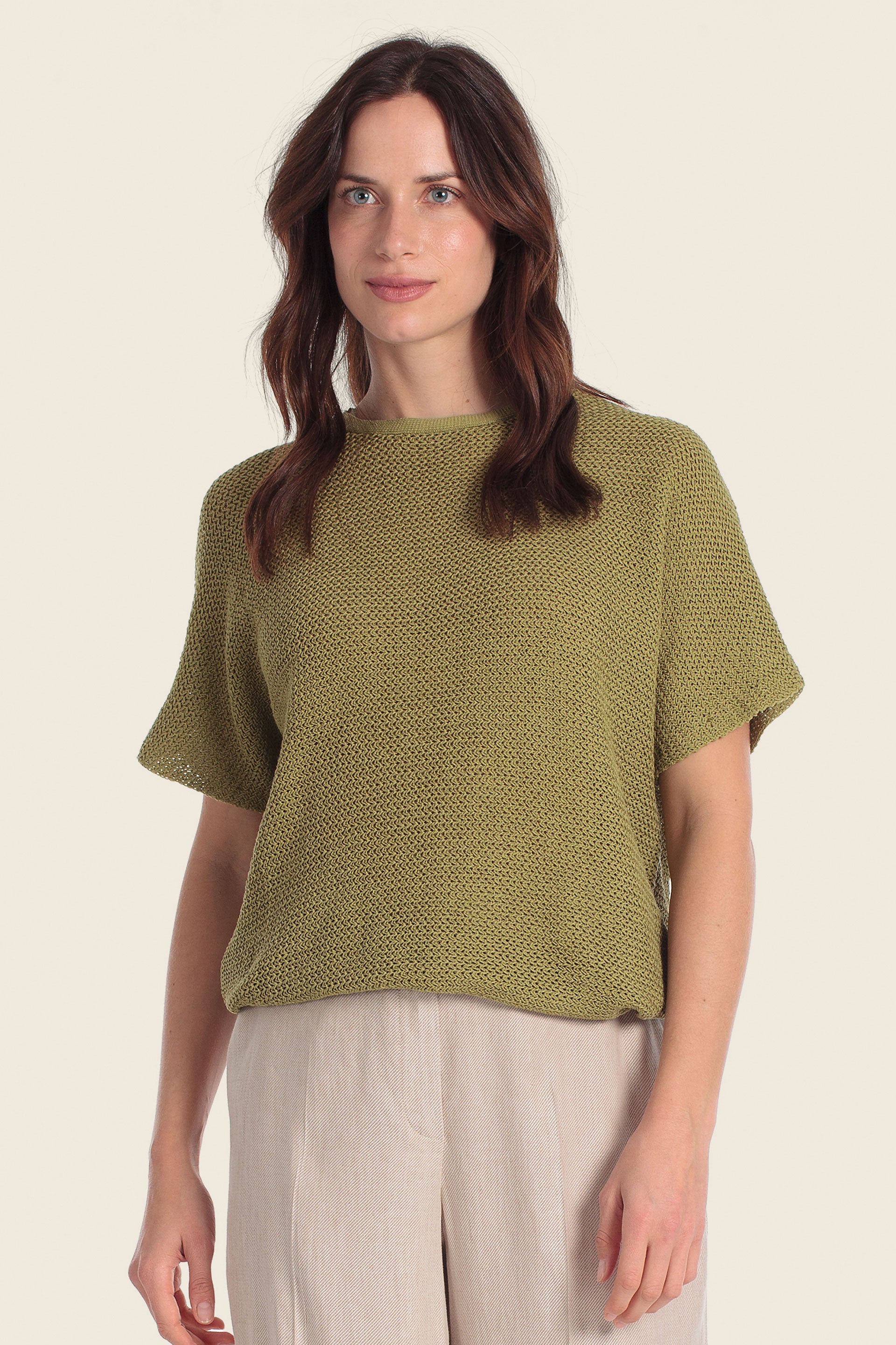 Leichter Strickpullover mit Rundhalsausschnitt
