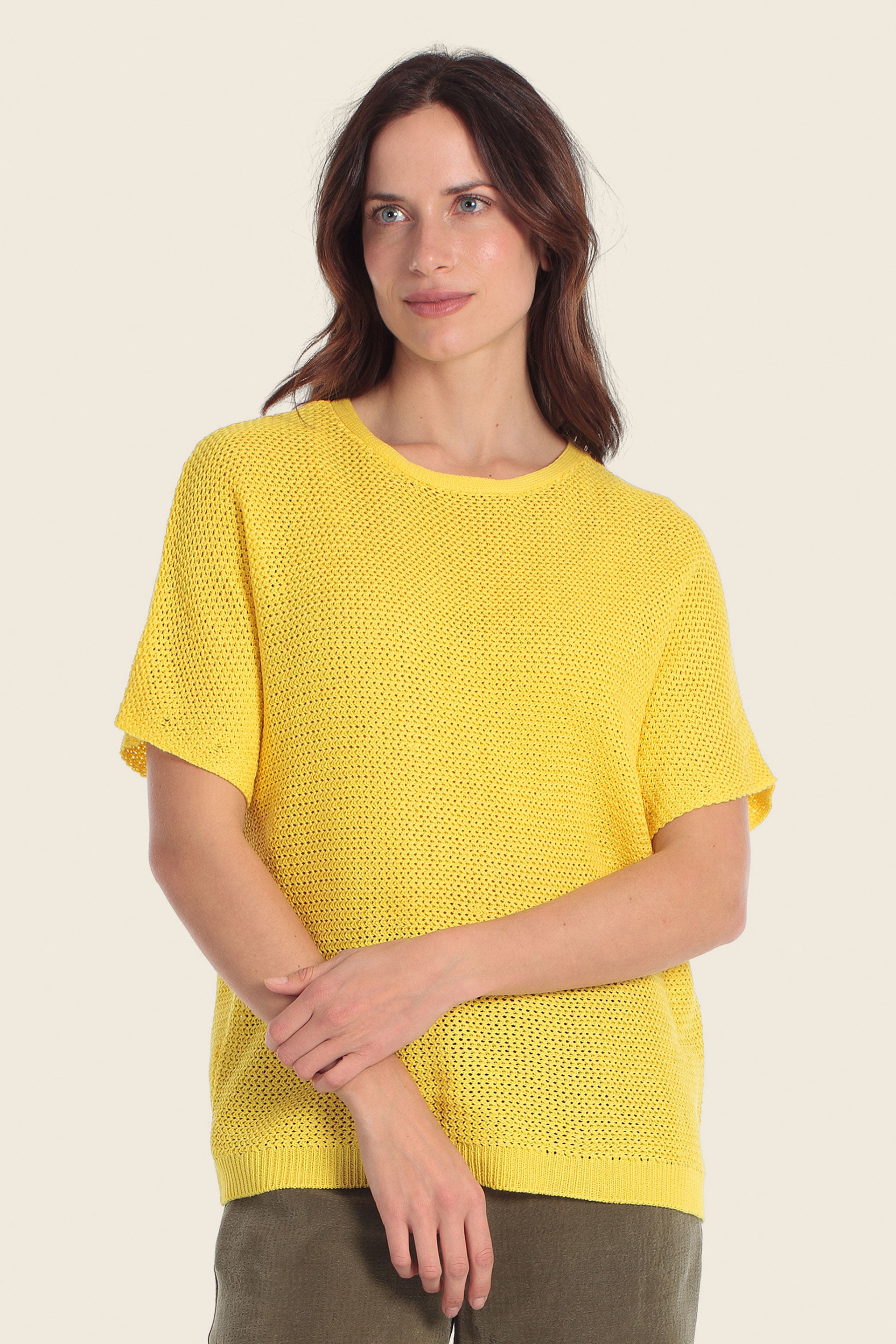 Leichter Strickpullover mit Rundhalsausschnitt