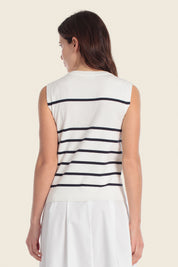 Gestreiftes ärmelloses Stricktop