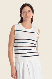 Gestreiftes ärmelloses Stricktop