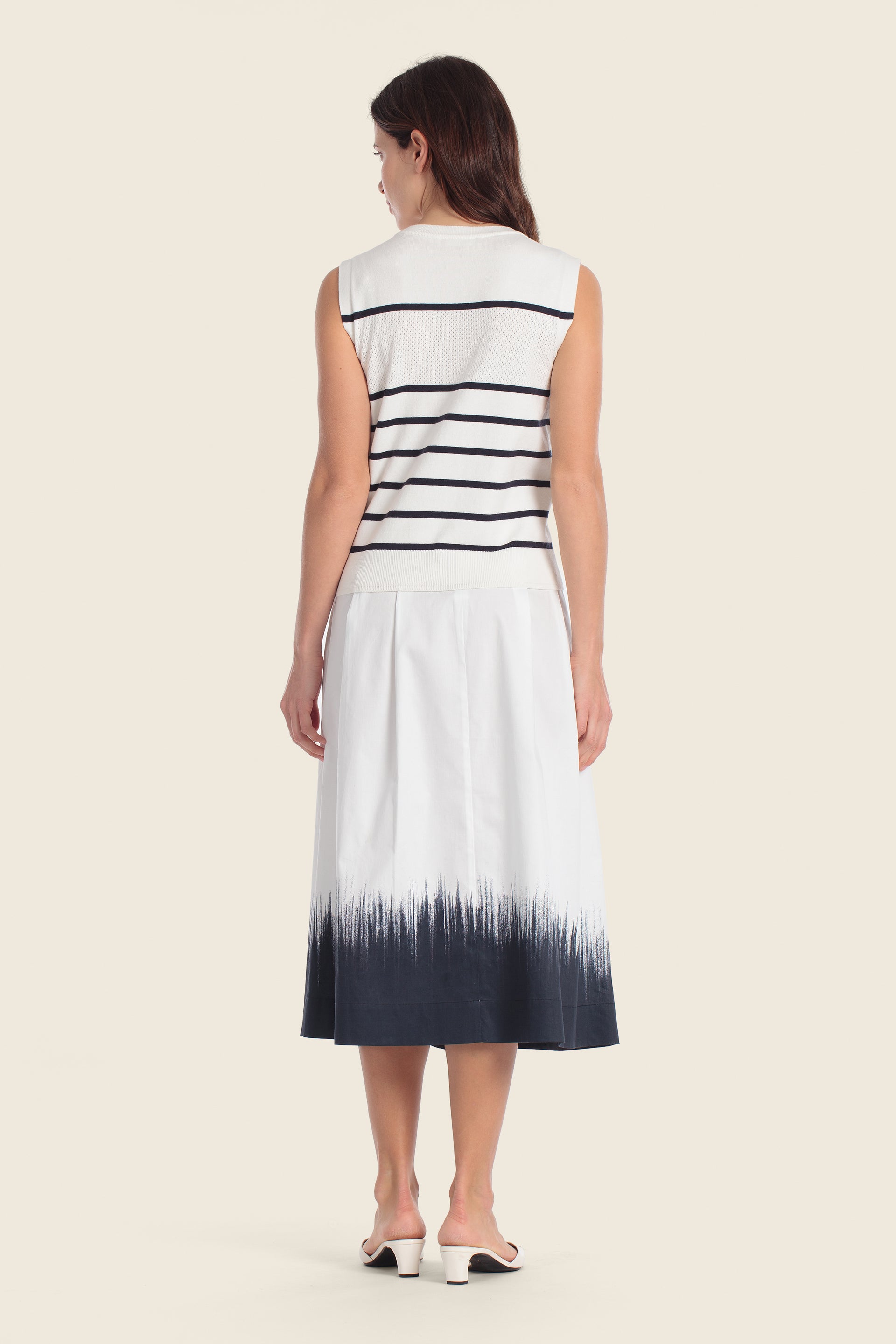 Gestreiftes ärmelloses Stricktop
