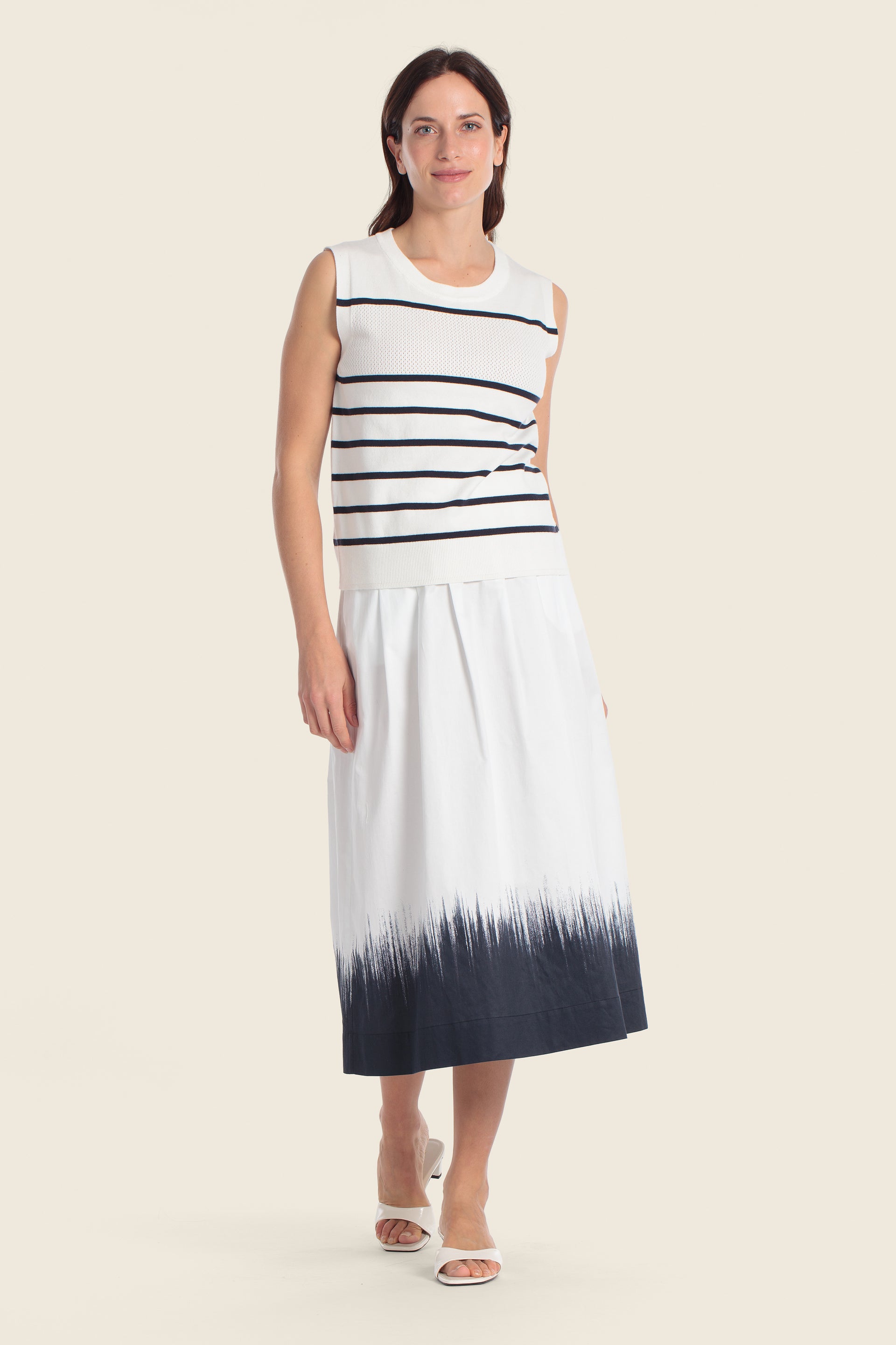 Gestreiftes ärmelloses Stricktop
