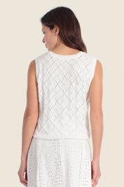 Ärmelloses Stricktop mit Strukturmuster