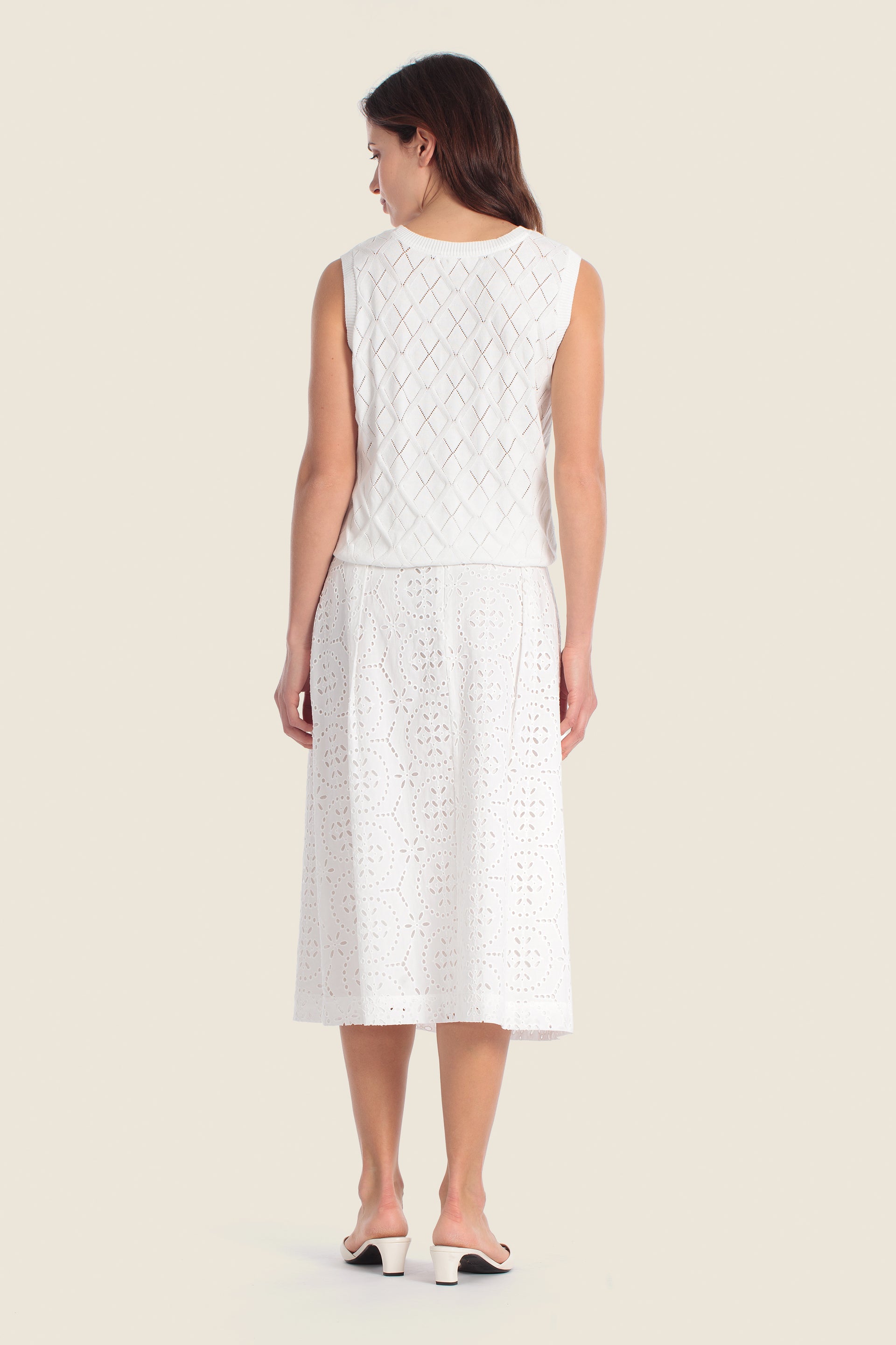 Ärmelloses Stricktop mit Strukturmuster