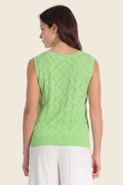 Ärmelloses Stricktop mit Strukturmuster